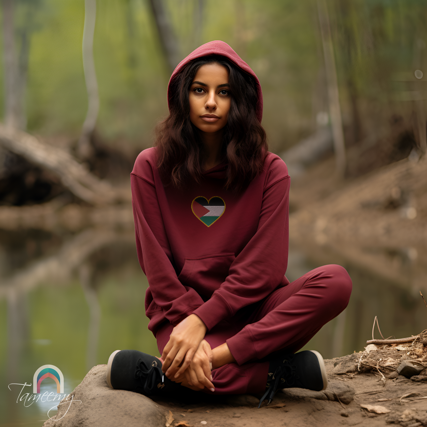 Love Palestine | Premium Embroidered Hoodie