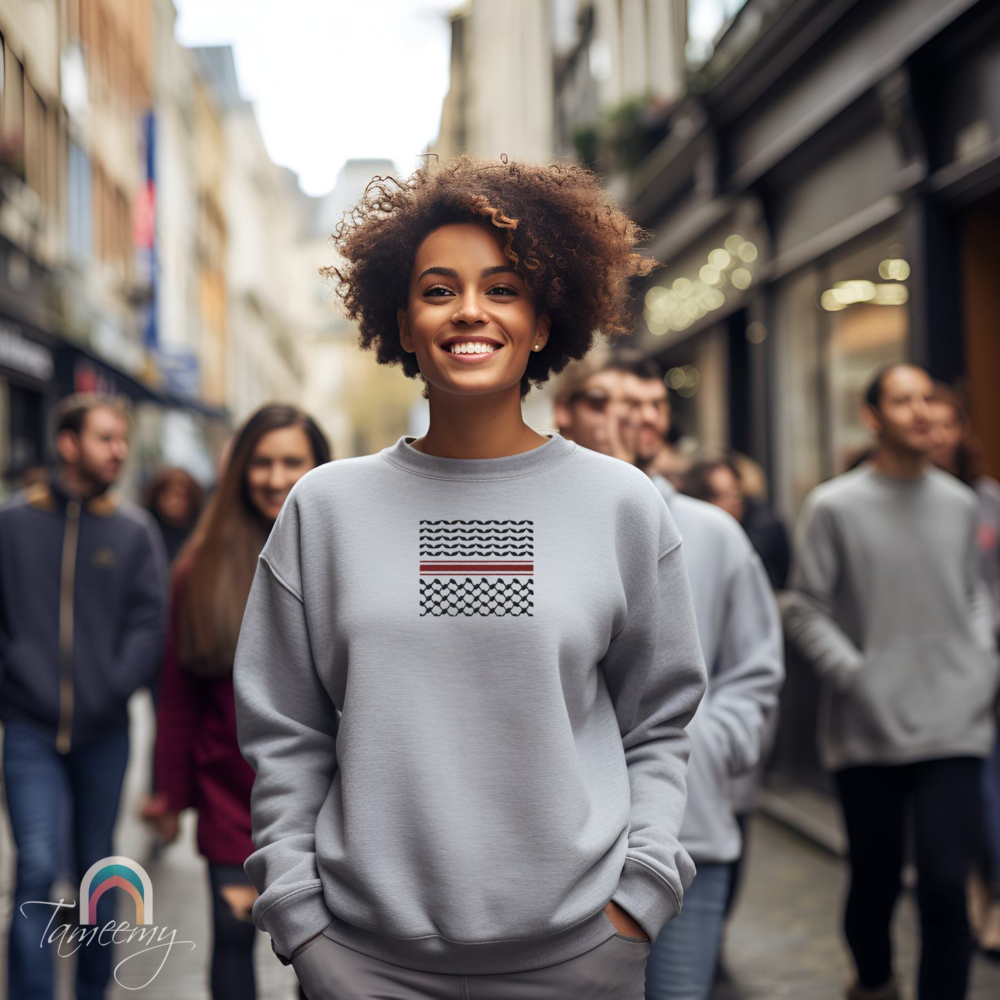 Kufiyah Black & Red | Premium Embroidered Sweatshirt