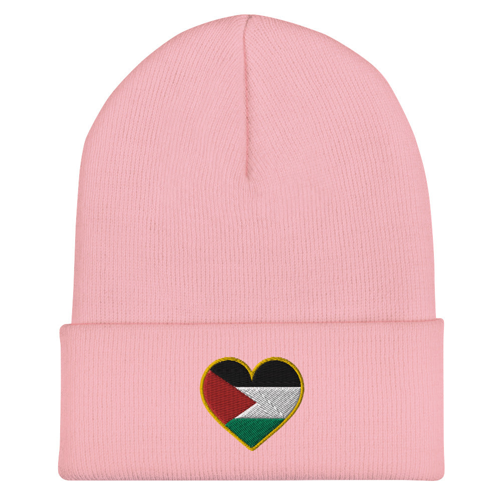 Love Palestine | Cuffed Beanie with Embroidered Emblem