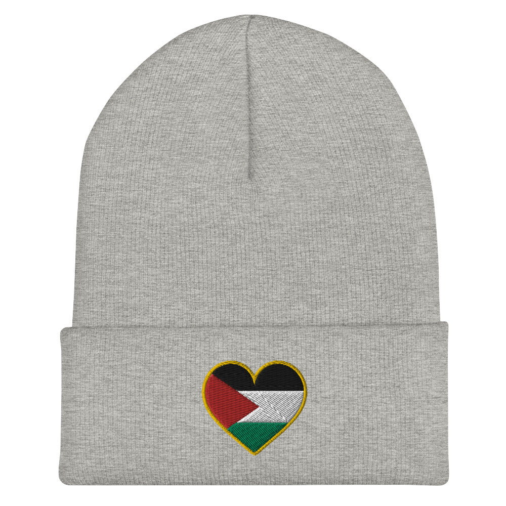 Love Palestine | Cuffed Beanie with Embroidered Emblem