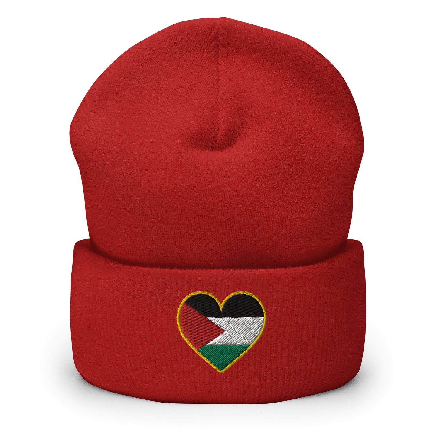 Love Palestine | Cuffed Beanie with Embroidered Emblem