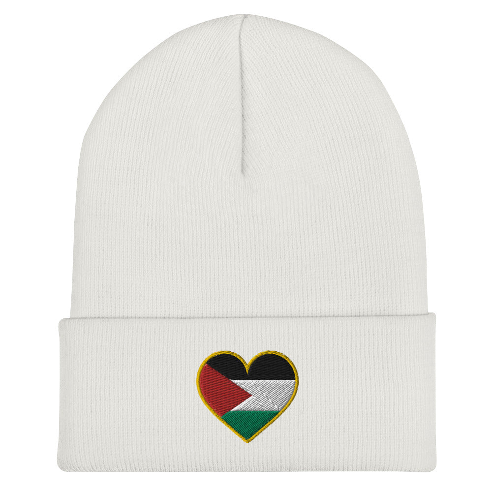 Love Palestine | Cuffed Beanie with Embroidered Emblem
