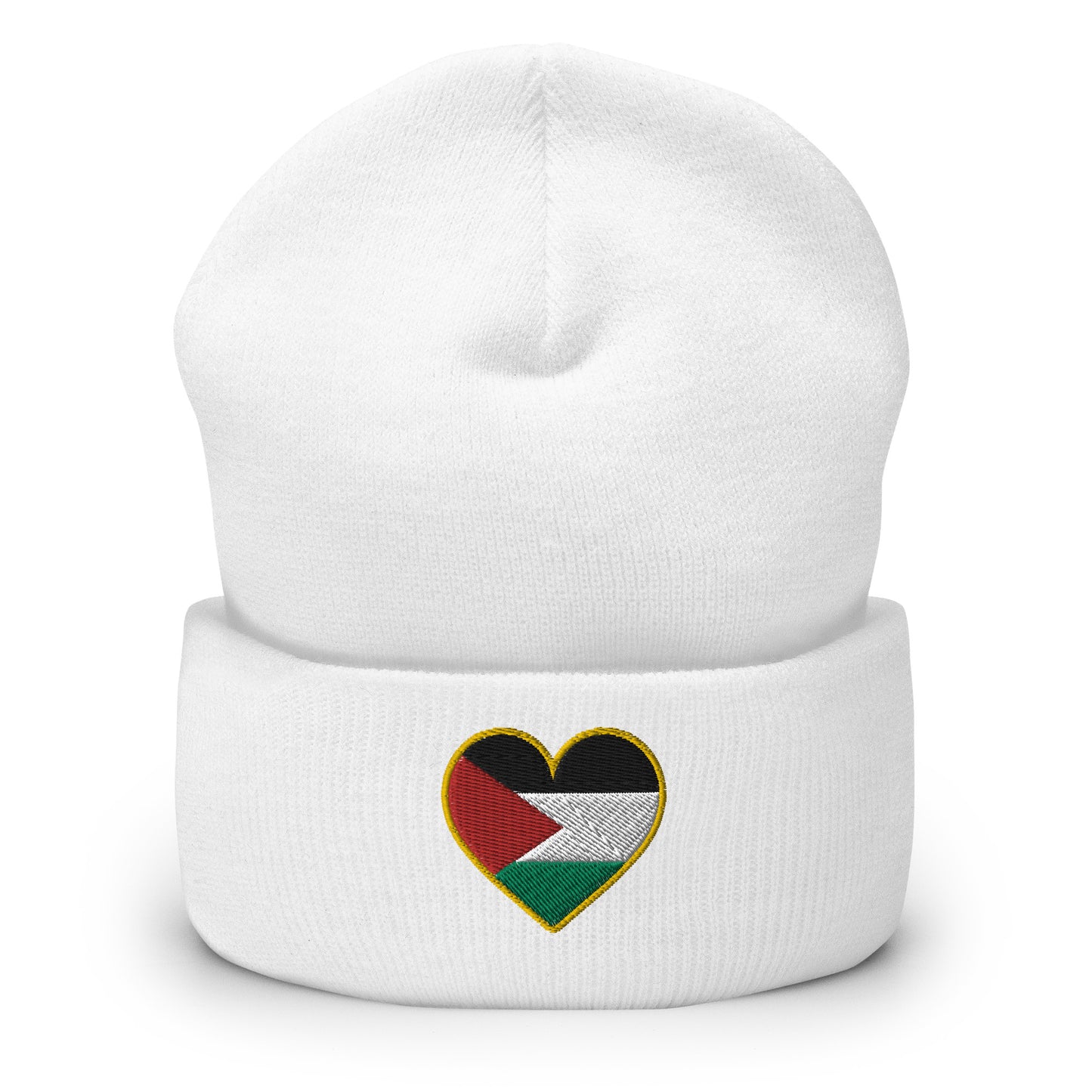 Love Palestine | Cuffed Beanie with Embroidered Emblem