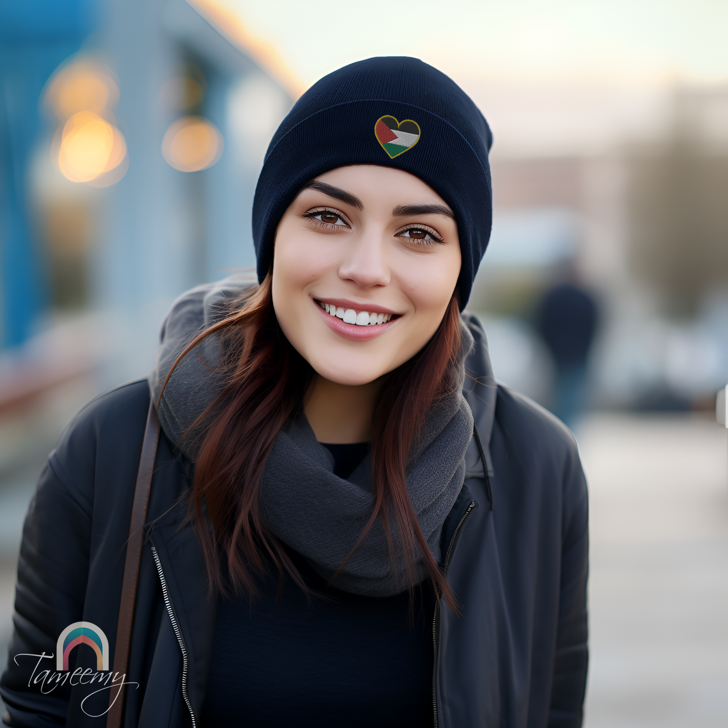 Love Palestine | Cuffed Beanie with Embroidered Emblem