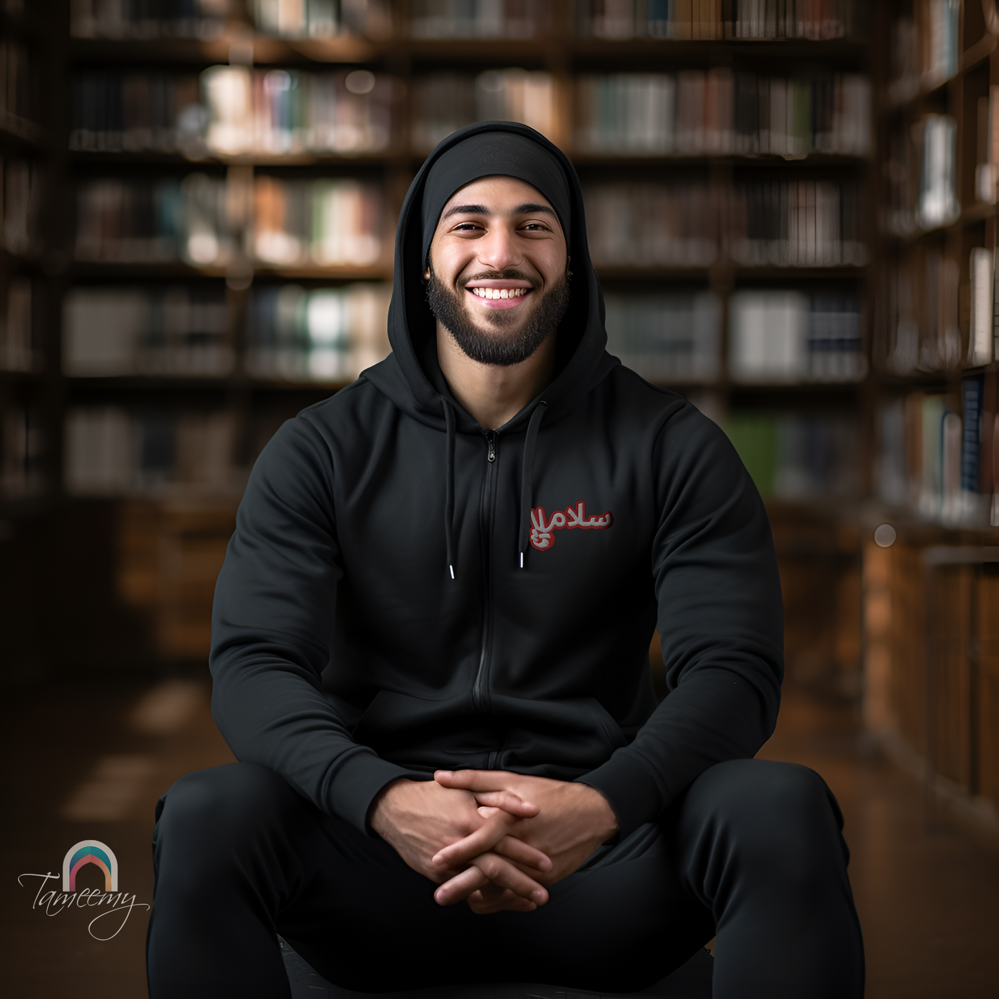 Salaam! | Zipped Hoodie with Embroidered Emblem