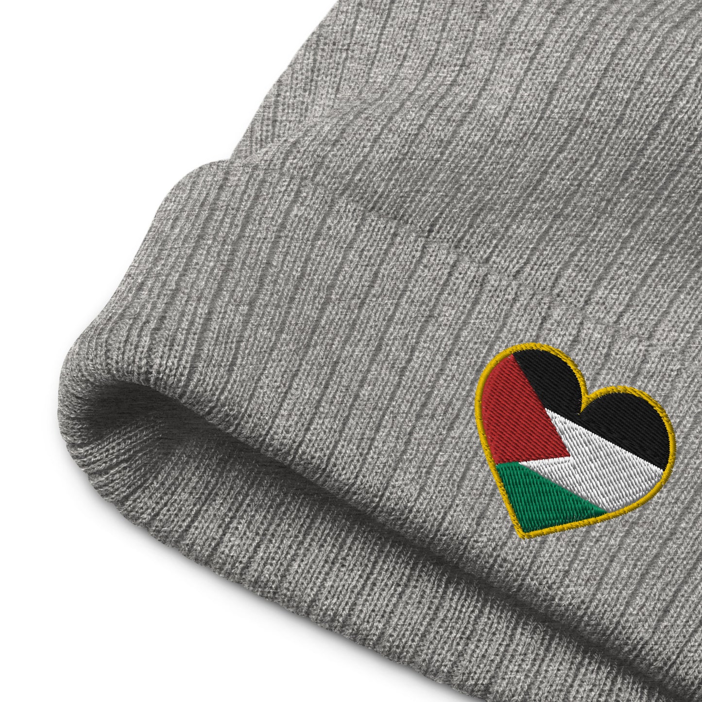 Love Palestine | Embroidered Ribbed Knit Beanie