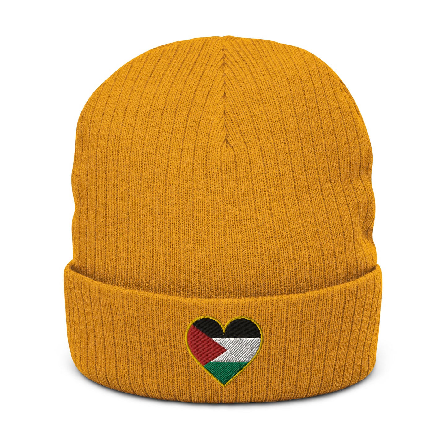 Love Palestine | Embroidered Ribbed Knit Beanie