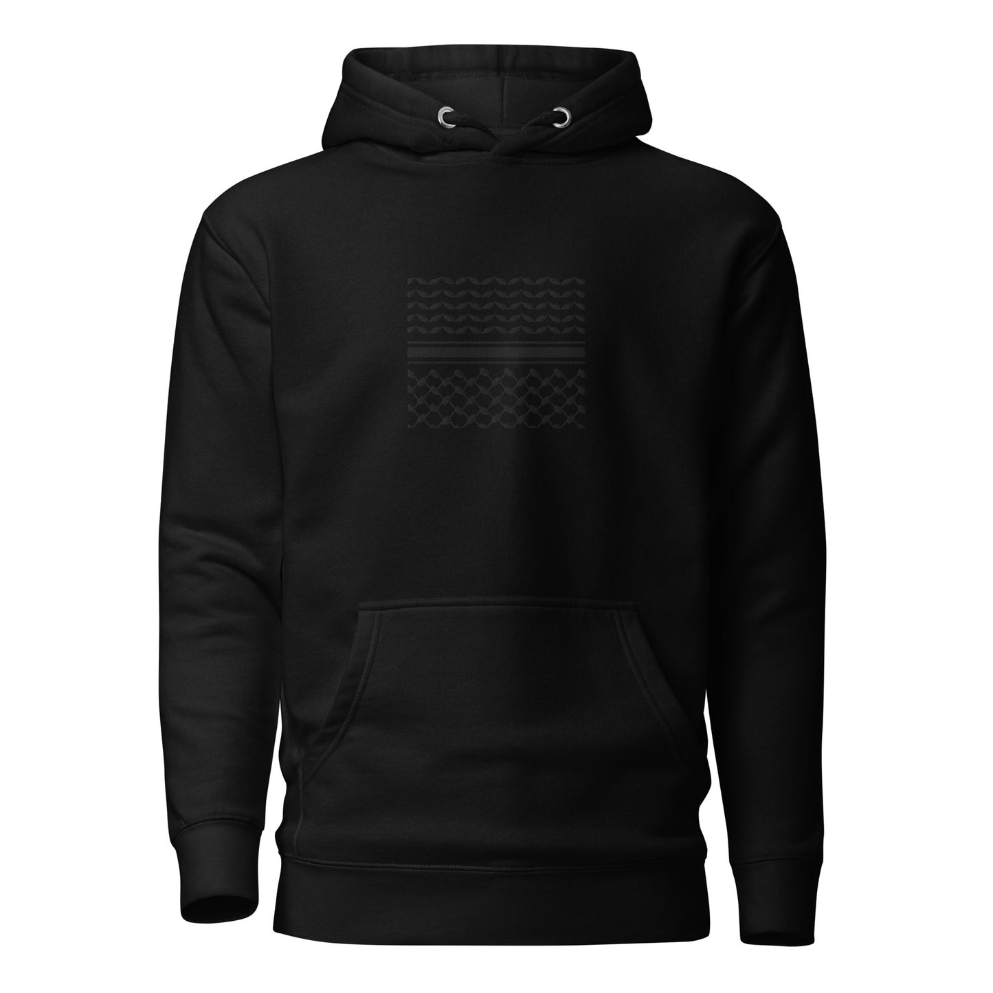 Kufiyah Black | Premium Embroidered Hoodie
