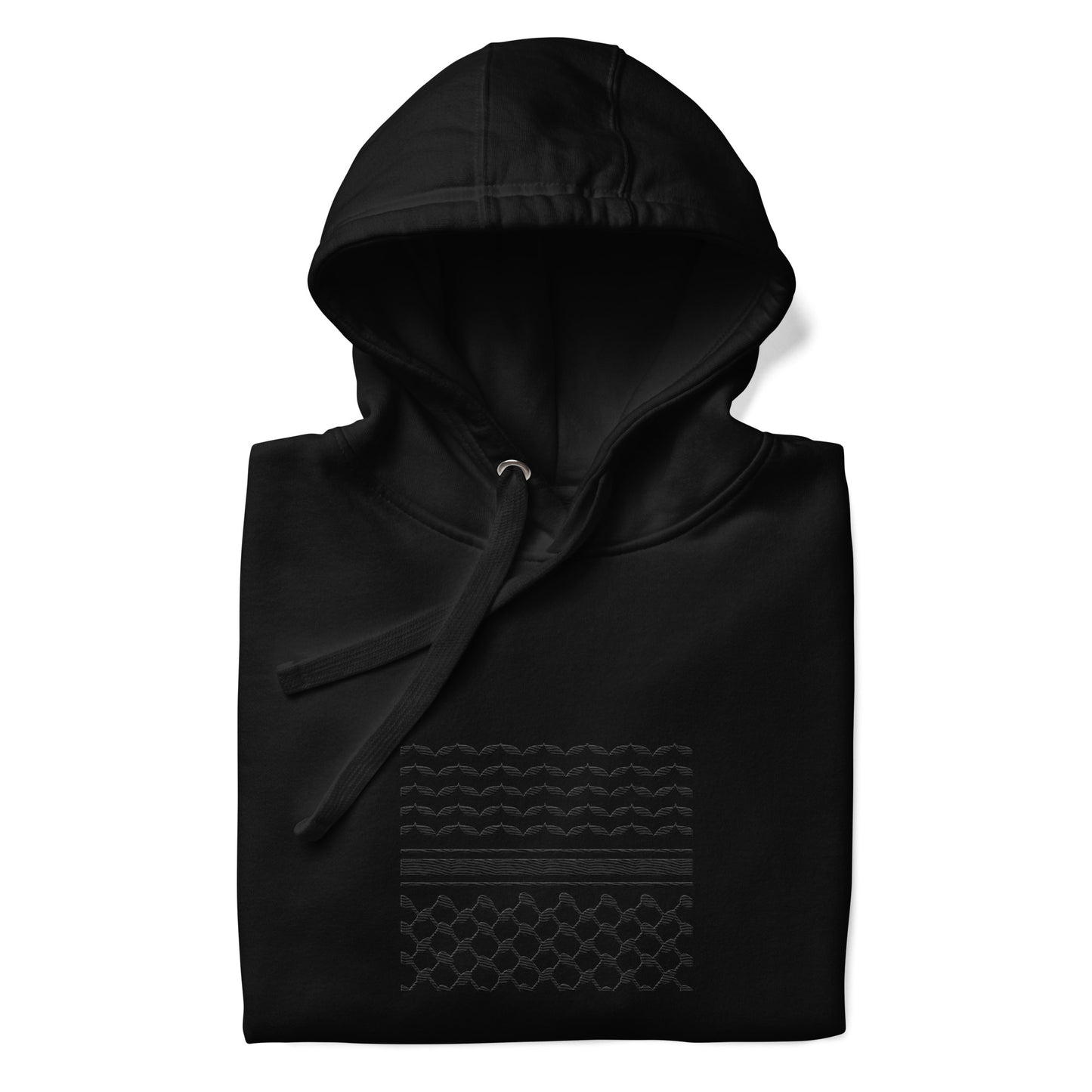Kufiyah Black | Premium Embroidered Hoodie