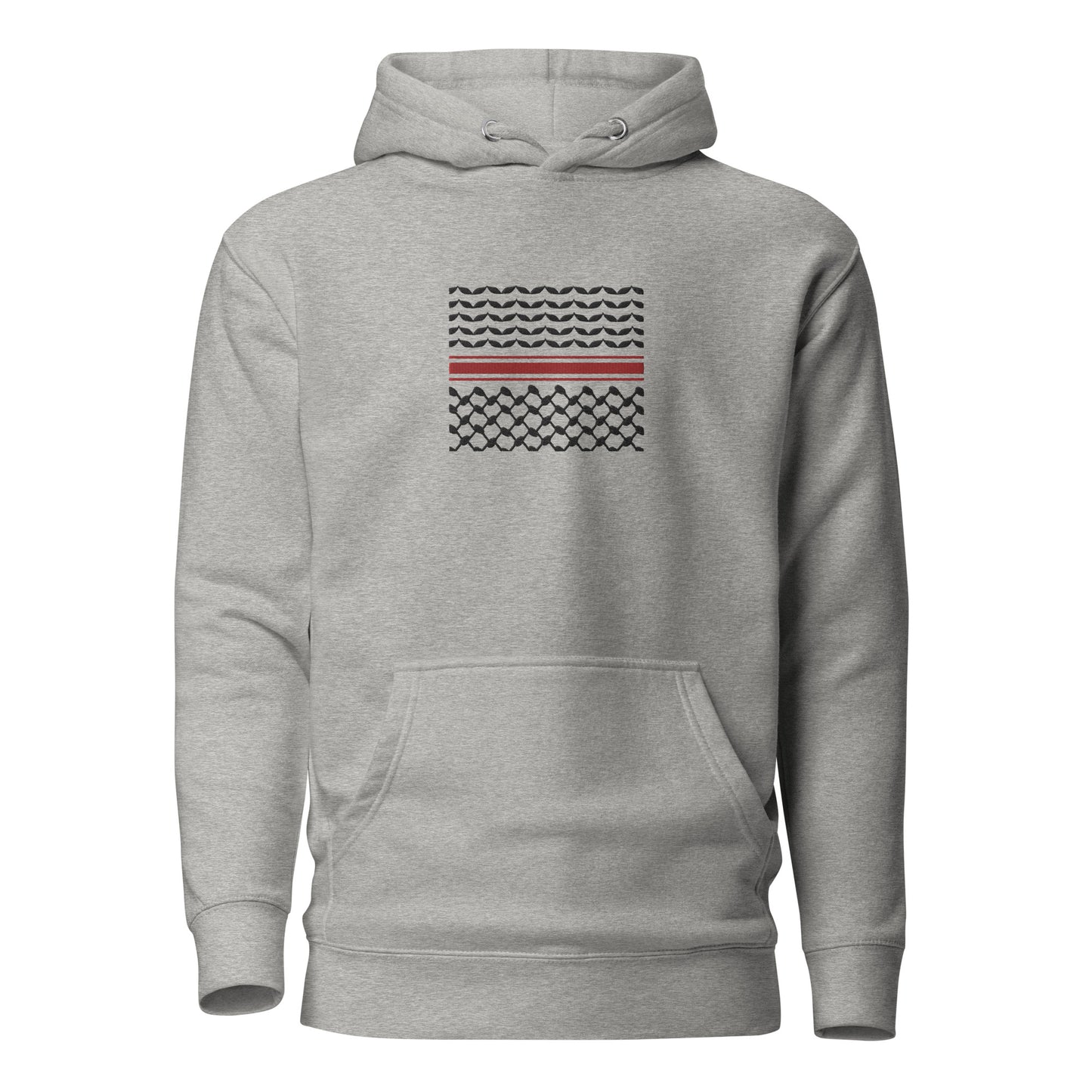Kufiyah Black and Red | Premium Embroidered Hoodie