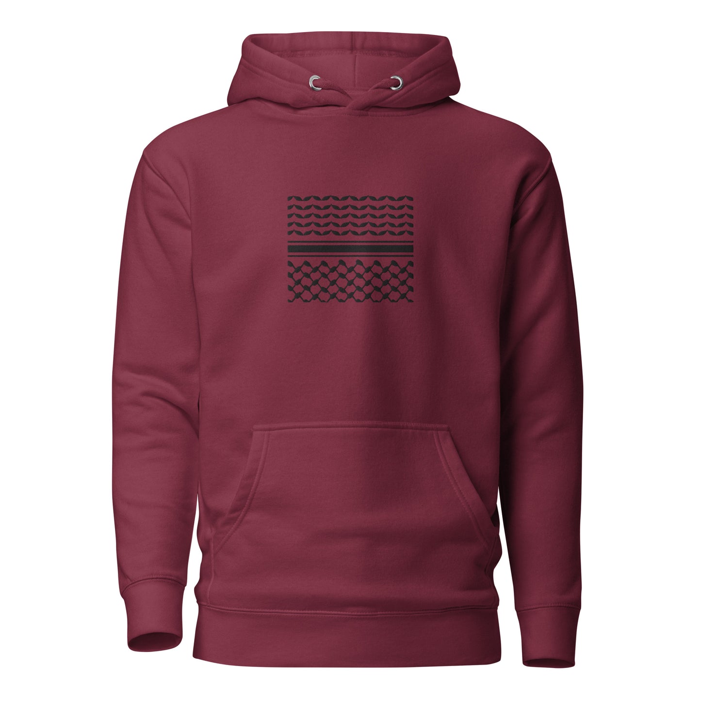 Kufiyah Black | Premium Embroidered Hoodie