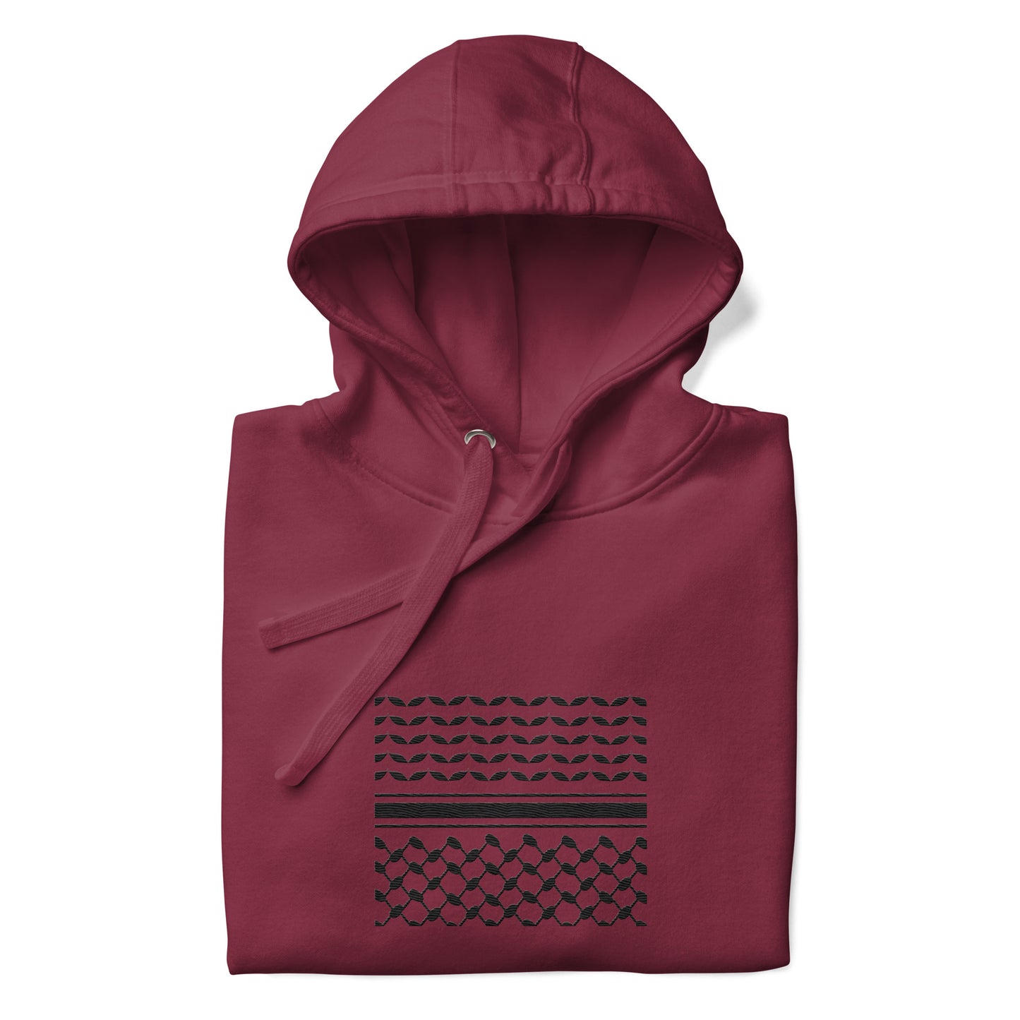 Kufiyah Black | Premium Embroidered Hoodie