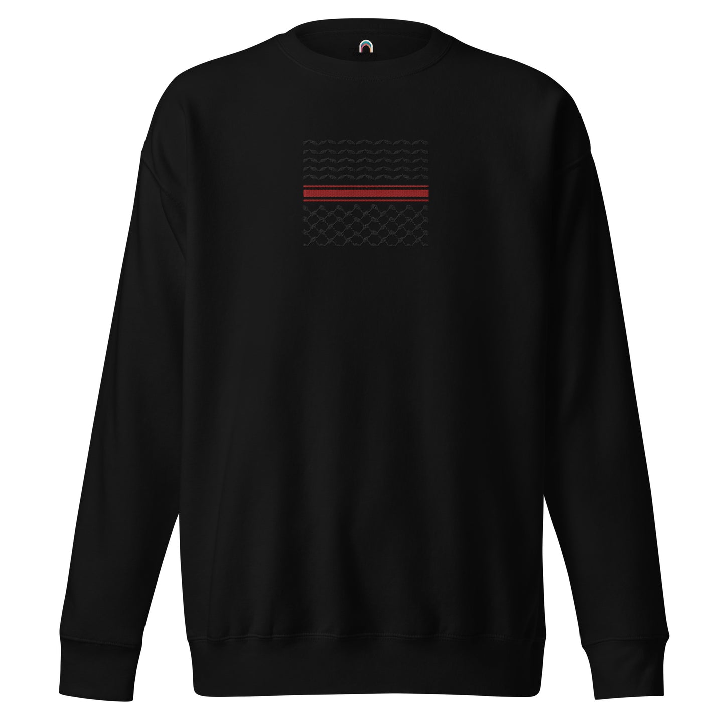 Kufiyah Black & Red | Premium Embroidered Sweatshirt