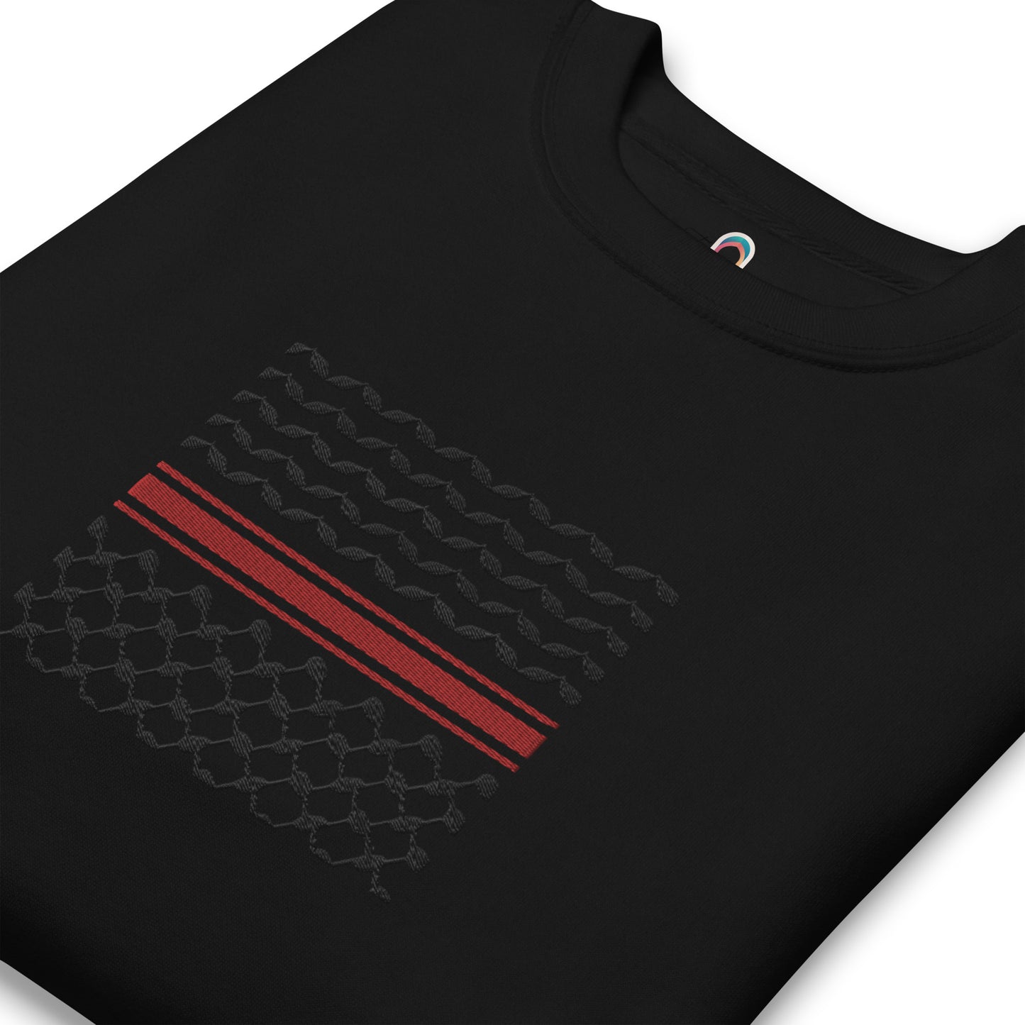 Kufiyah Black & Red | Premium Embroidered Sweatshirt