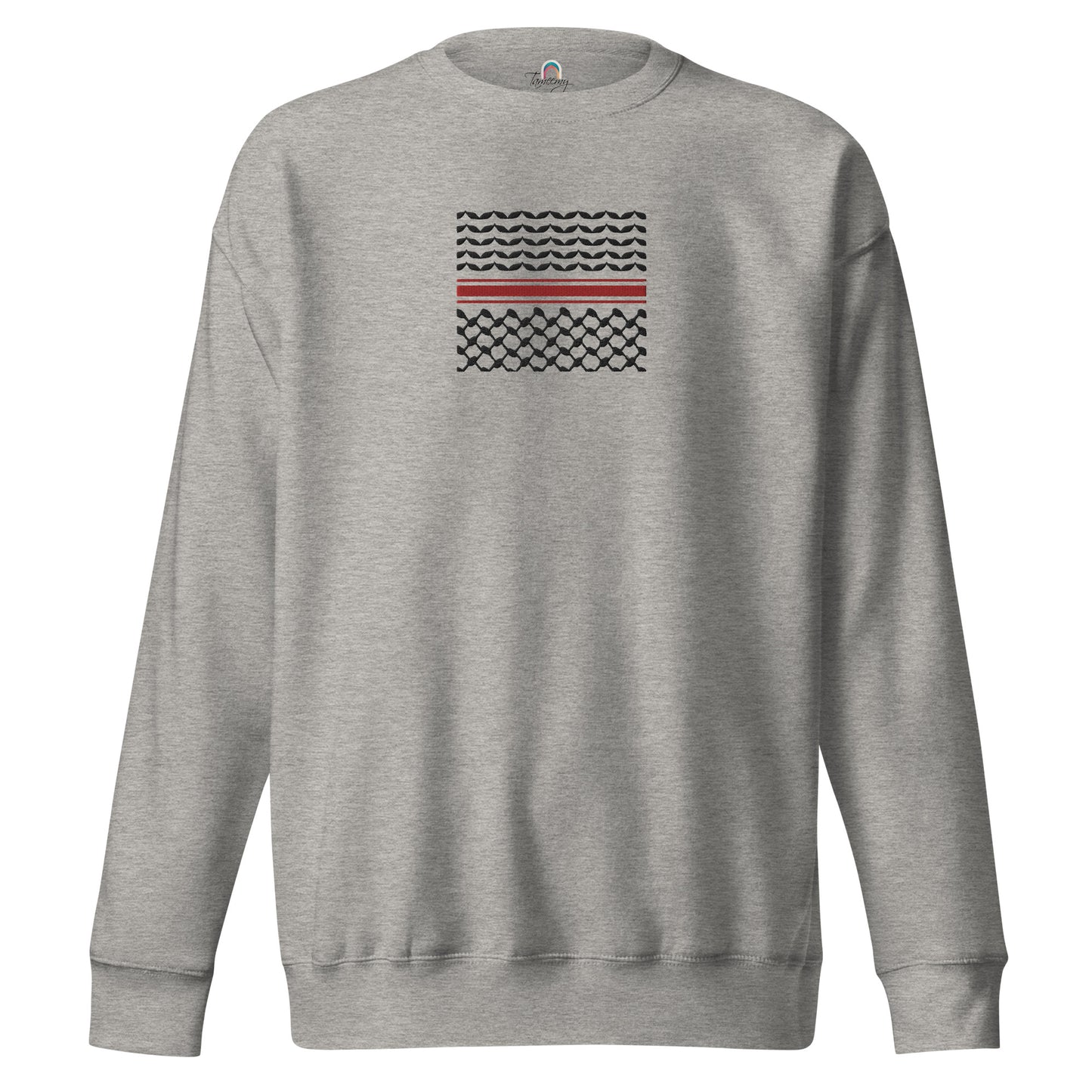 Kufiyah Black & Red | Premium Embroidered Sweatshirt