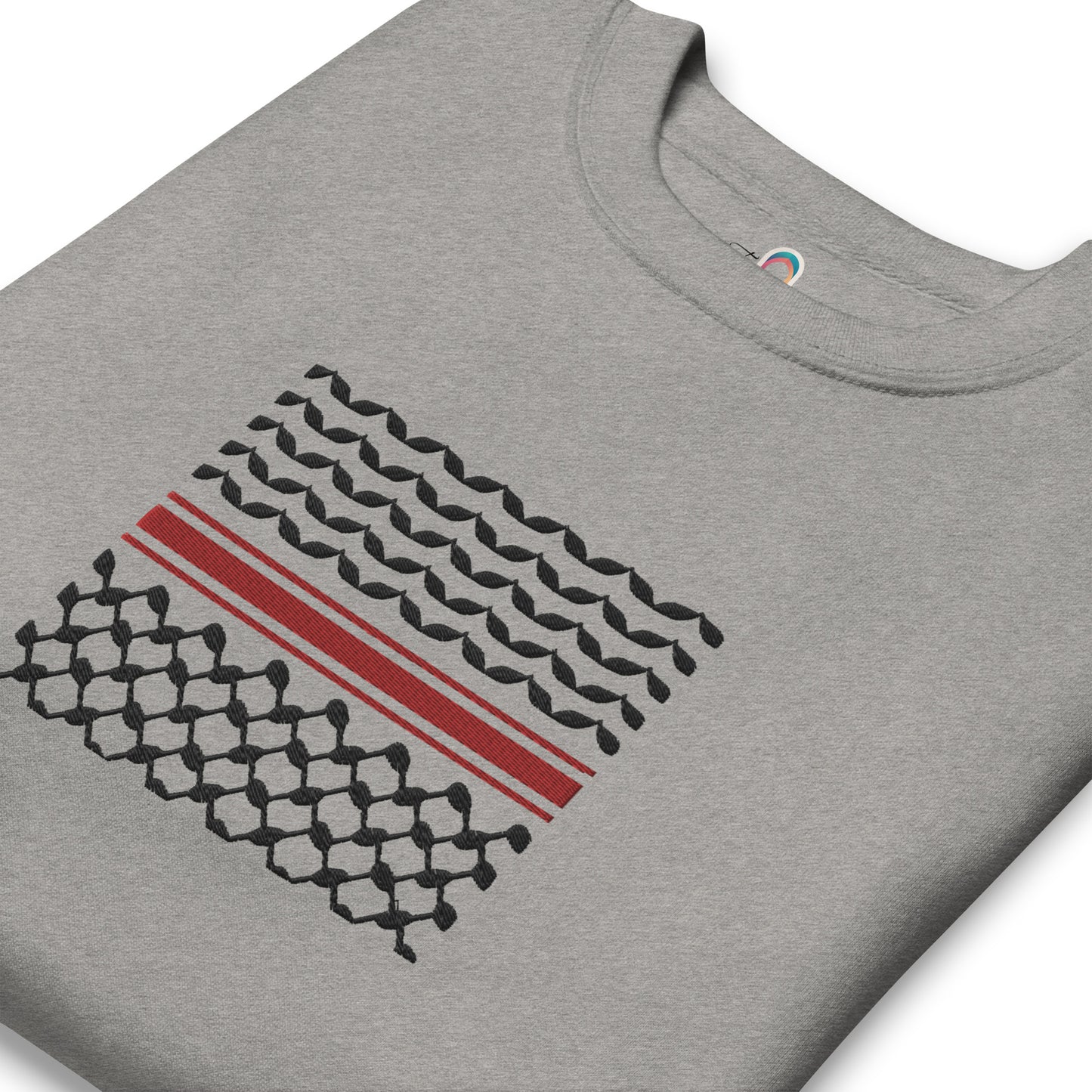 Kufiyah Black & Red | Premium Embroidered Sweatshirt