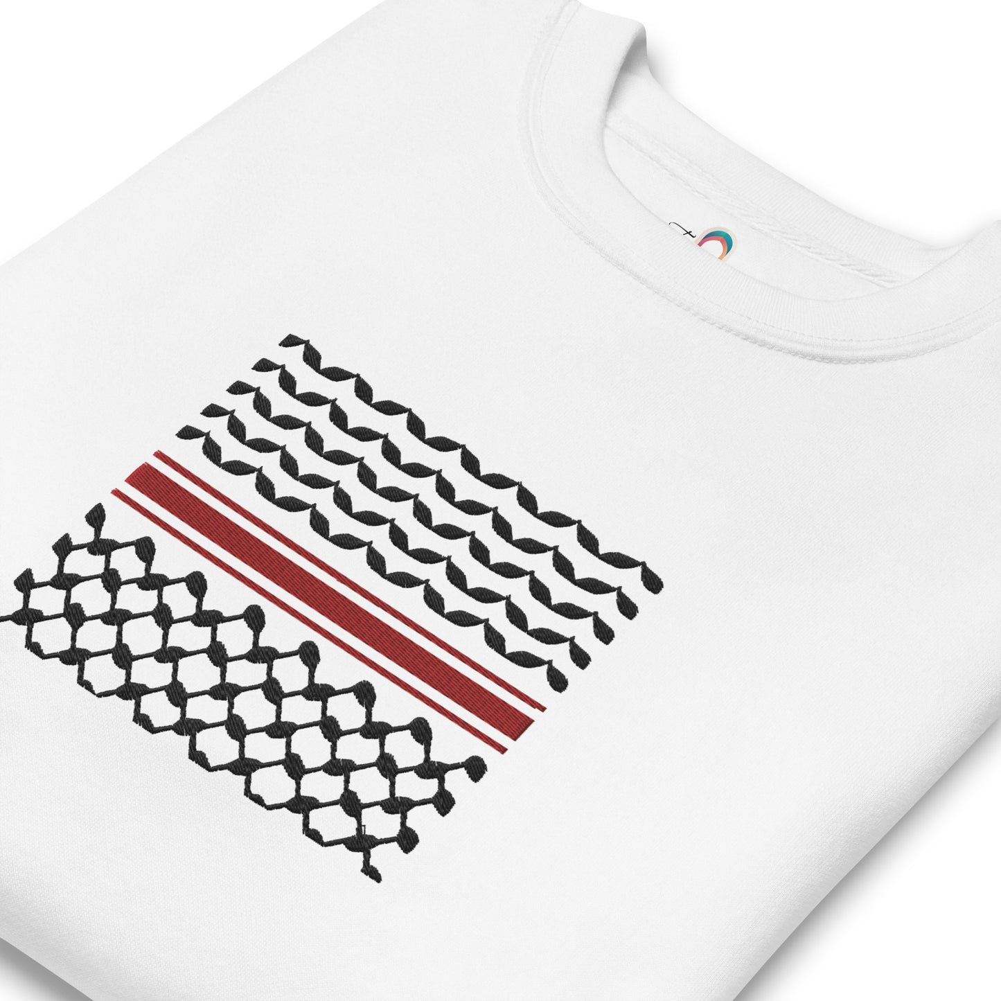 Kufiyah Black & Red | Premium Embroidered Sweatshirt