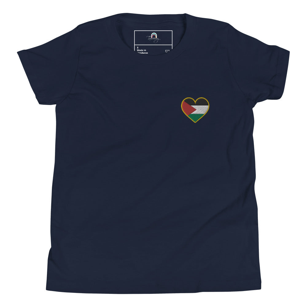 Love Palestine | Embroidered Youth T-Shirt