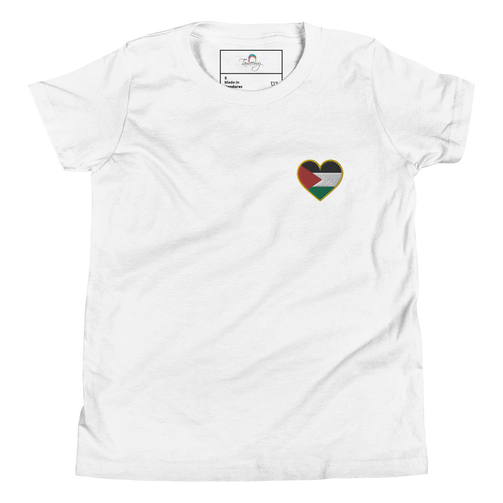 Love Palestine | Embroidered Youth T-Shirt