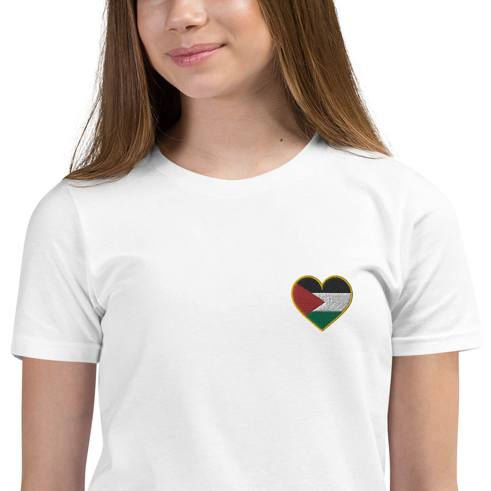 Love Palestine | Embroidered Youth T-Shirt