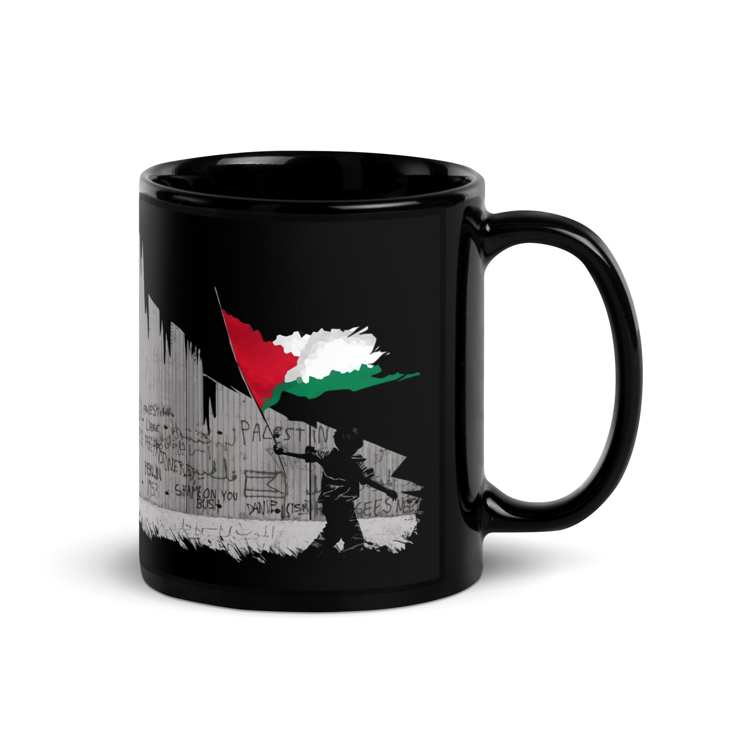 Freedom Knows No Walls | Black Ceramic Mug