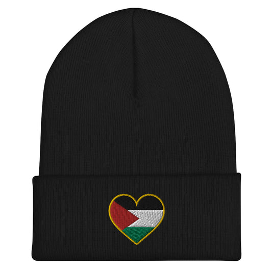 Love Palestine | Cuffed Beanie with Embroidered Emblem