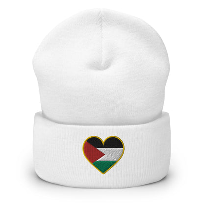 Love Palestine | Cuffed Beanie with Embroidered Emblem