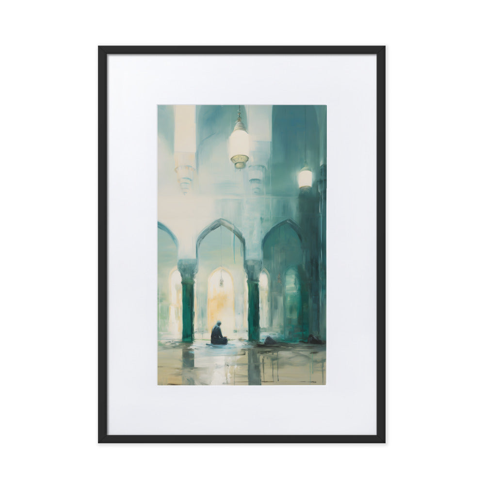 Teal Contemplation 2 | Matte Paper Framed Print