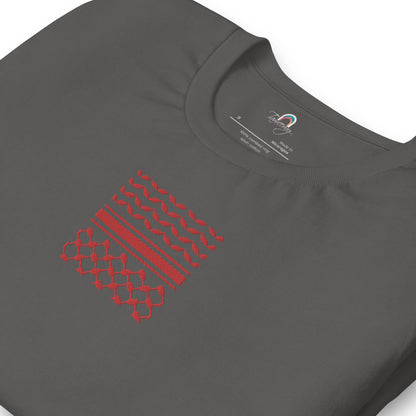 Kufiyah Red | Embroidered T-Shirt